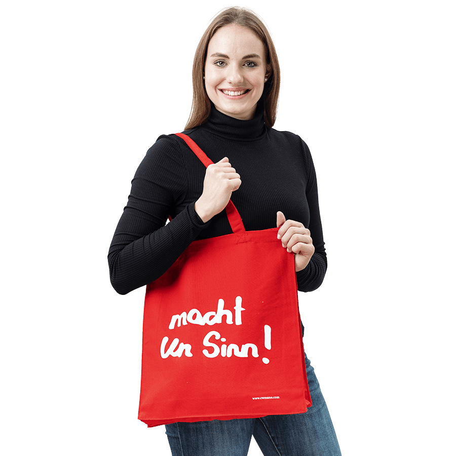 Stofftaschen besticken mit Schriftzug