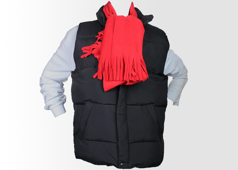 Gilets bedruckt und bestickt